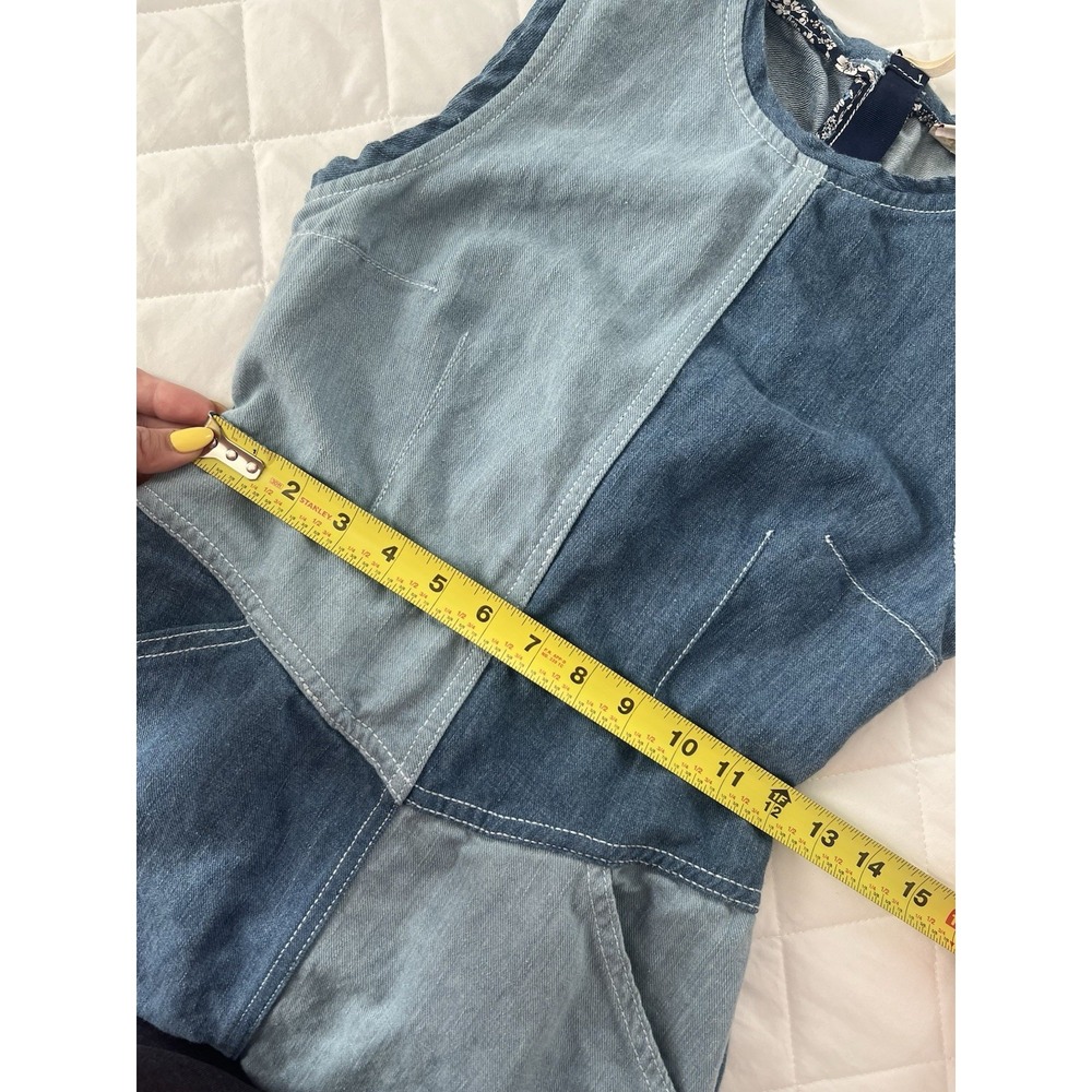 Anthropologie Holding Horses Denim Patchwork Midi Dress Womens Size 2 Sleeveless - Picture 14 of 14